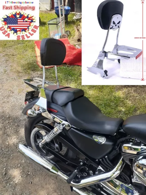 Detachable Passenger Sissy Bar Backrest with Luggage Rack Sportster XL883 04-19