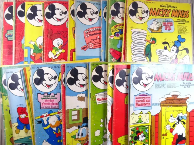 Micky Maus Jahrgang 1977 -11 Hefte fehlen- teilweise mit Beilage Sammler (8199)