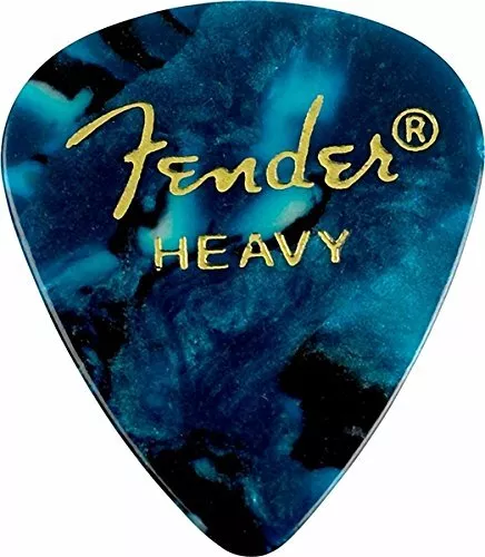 12 Guitar Picks Fender 351 Shape - Heavy - Ocean Turq - 0980351908 for Guitar