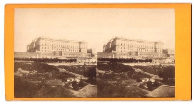 Stereo-Fotografie unbekannter Fotograf, Ansicht Madrid, Palais Royal