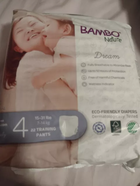 Bambo Nature Dream Toddler Toddler Training Pants Size 4 15 to 31 lbs. 22 Ct