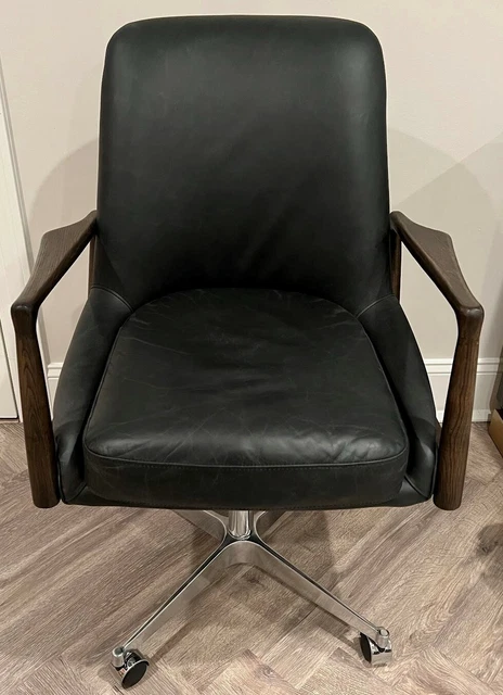 Pottery Barn Fairview Leather Swivel Desk Chair 2