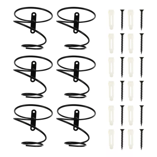 6 Pcs Wall Mounted Wine Rack Iron Shelves for Storage Drink Bottle Organizer