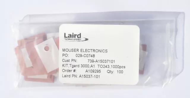 Laird Tgard 3000 pastiglie dissipatore per TO-220 ecc., confezione da 100