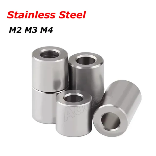 M2 M3 M4 Stainless Steel Spacers Standoff Round Unthreaded Bushing Sleeve Washer