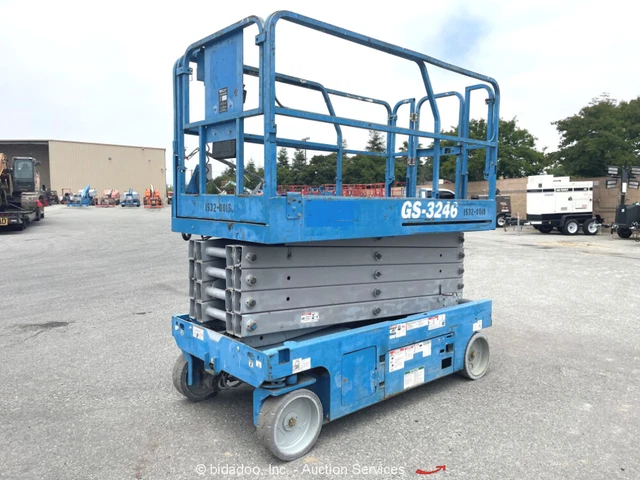 2014 Genie GS-3246 32' Electric Scissor Man Lift Aerial Work Platform bidadoo