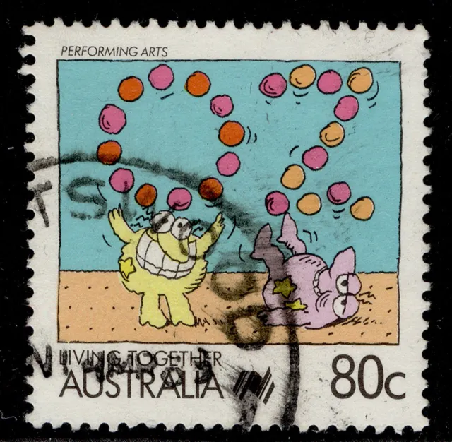 AUSTRALIA QEII SG1133, 1988 80c performing arts, FINE USED.
