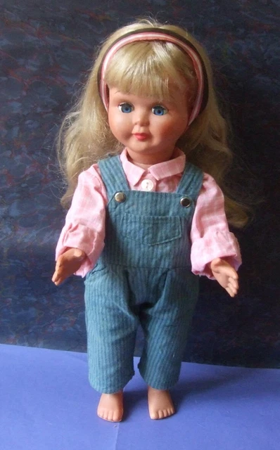 Poupée Ancienne DARES En Rhodoid - 67 Cm - Yeux Bleus - Cheveux Noirs - Années 60/70