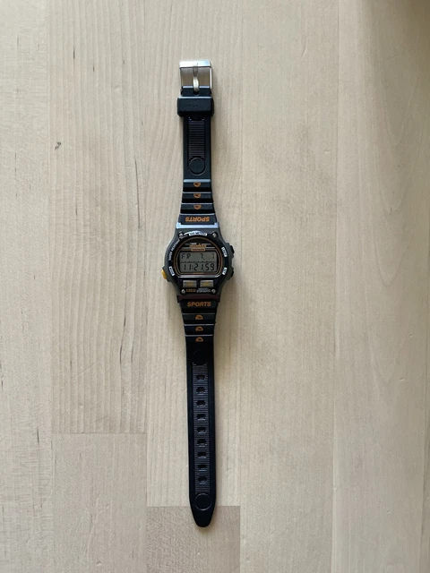 VTG TIMEX IRONMAN Triathlon Watch Men Black Digital 100M Chrono