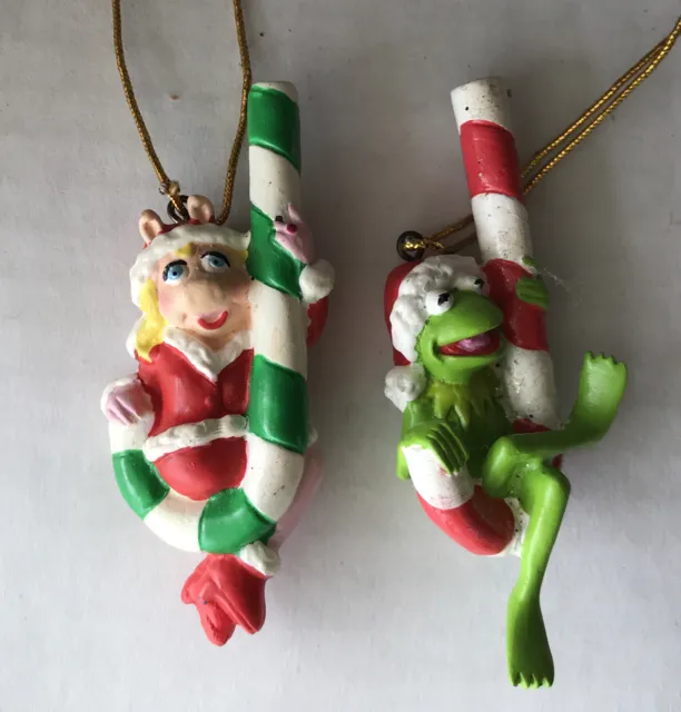 Kermit And Miss Piggy Ornaments Candy Cane Jim Henson’s The Muppets