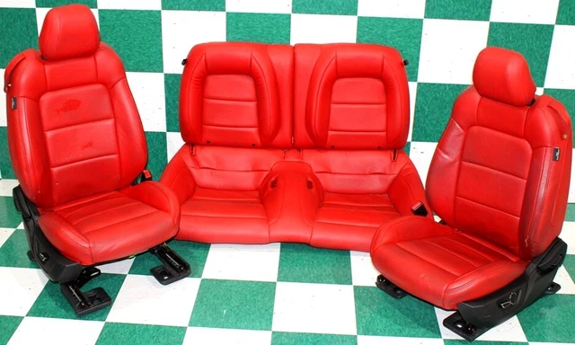 *NOTE*15-17 Mustang Coupe Red Leather Dual Power Buckets Backseat Seats Set OEM *NOTE*15-17 Mustang Coupe Red Leather Dual Power Buckets Backseat Seats Set OEM