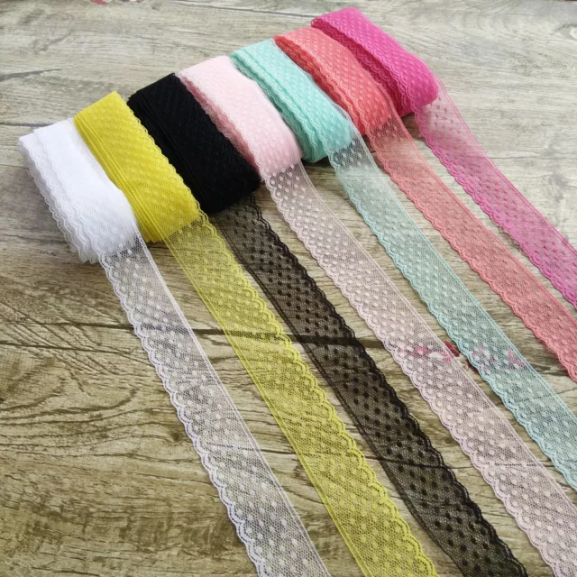 10 Yards Lace Ribbon 28mm Wide Lace Trimming for sewing Embroidered Decoration
