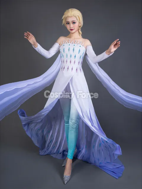 Queen Elsa Dress Cosplay Costume Women Girls Halloween Outfits mp005584