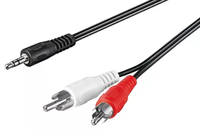 15m 3,5mm Câble Sur 2x Rca - Stéréo #e201