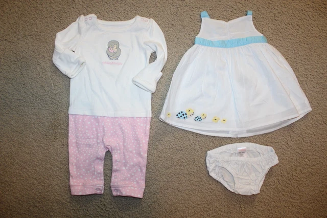 gymboree 3pc.baby girl owl island beauty bundle 0-3 months(RARE)