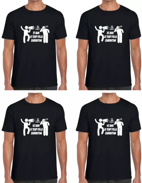 T-shirt da uomo IDEA REGALO per COMPLEANNO 40 50 60 70 anni maglietta Quarantena