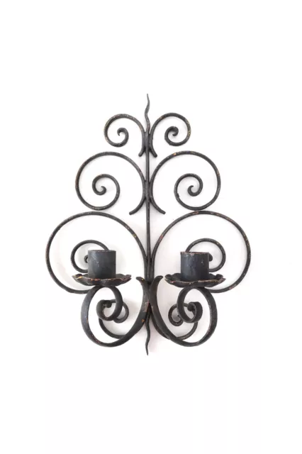 Portavelas de forja vintage para la pared forge wall candle holder 2
