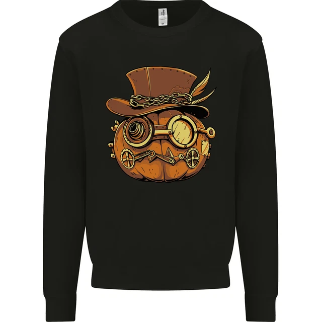 Steampunk Pumpkin Halloween Kids Sweatshirt Jumper
