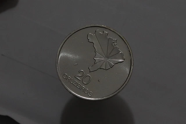 🧭 🇧🇷 Brazil 20 Cruzeiros 1972 Silver B58 #Z8015