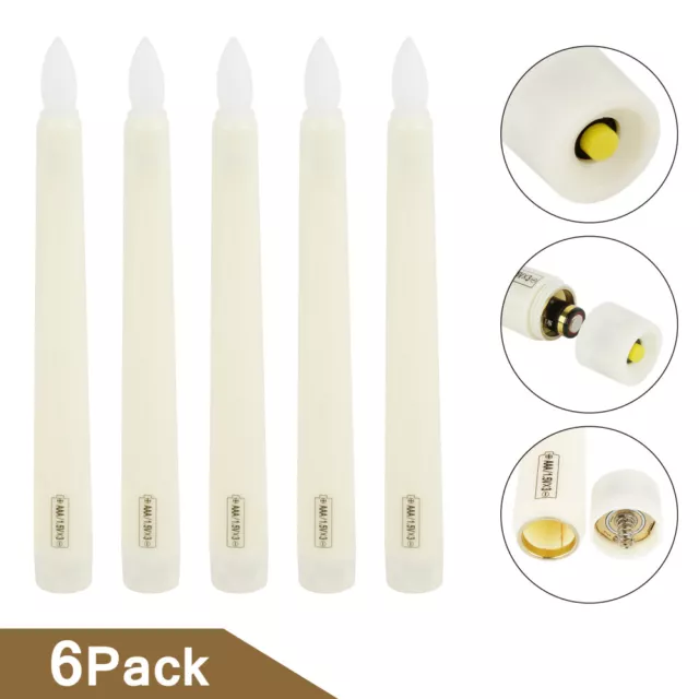 6 Set Bougie Pilier LED Bougies Vacillant avec Minuteur Télécommande Noël Décor