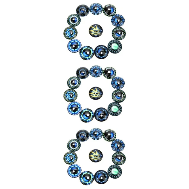 60 stücke 25mm DIY Zeit Glas Patch Runde Form Muster Eye Glasschnittstelle