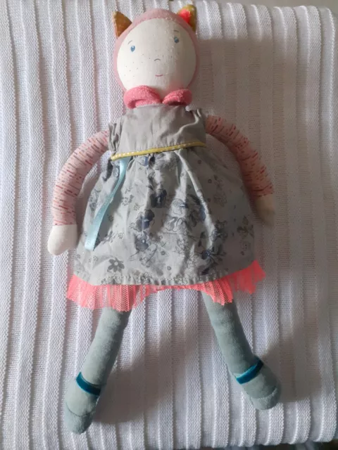 Doudou Poupée Chat Rose Mademoiselle Et Ribambelle MOULIN ROTY
