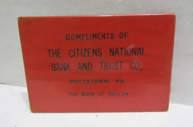 Vintage Advertising Mirror Pottstown, Pa, Citizens National Bank And Trust Co.