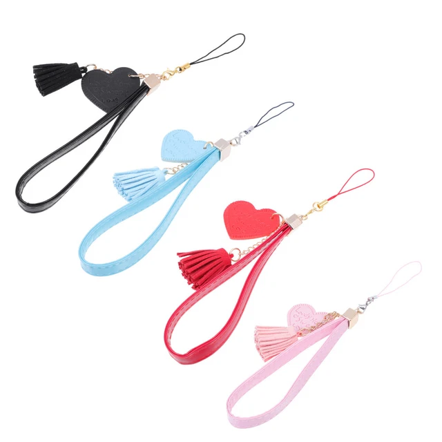4 piezas cuero móvil anti-perdidas cadenas amor culata teléfono cadenas decorativas