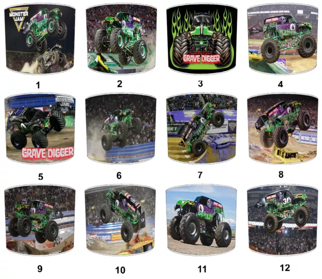 Monster Truck Jam Grave Digger Abat-Jour, Idéal Pour Assorti Papier Peint Frise