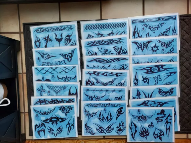 Lote de 19 hojas vintage de hojas flash para tatuajes de caballero Jim's
