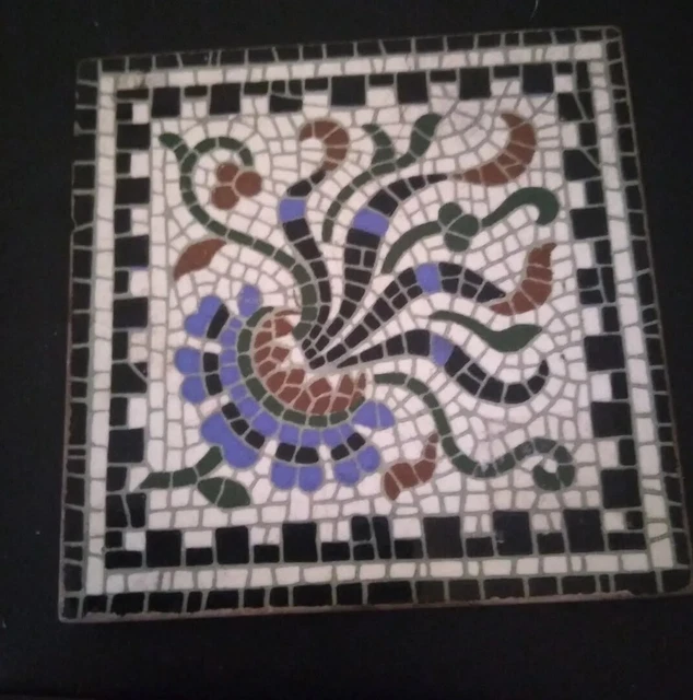 RARE Antique Original  Mosaic Pattern Victorian British Tile Circa 1900's
