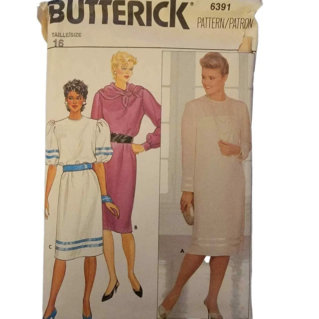 VTG Butterick 6391 Pattern Cut Size 16