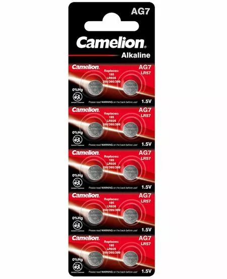 10 Stück Camelion AG7 Knopfzellen Knopf Zellen LR57 SR927 395 195 MHD: 10.2023