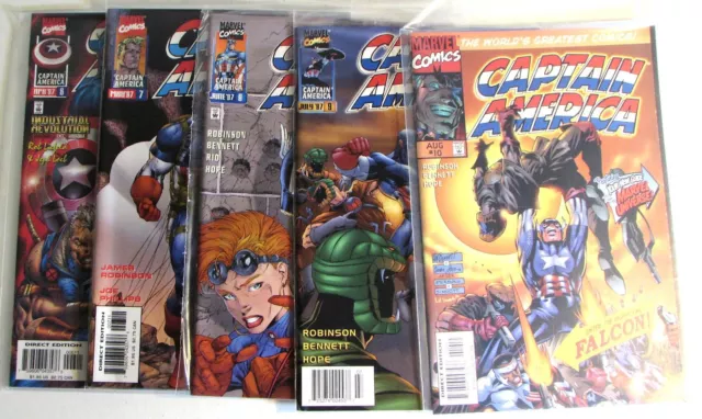 Captain America Lot of 5 #6,7,8,9,10 Marvel (1997) 2nd Series 1st Print Comics