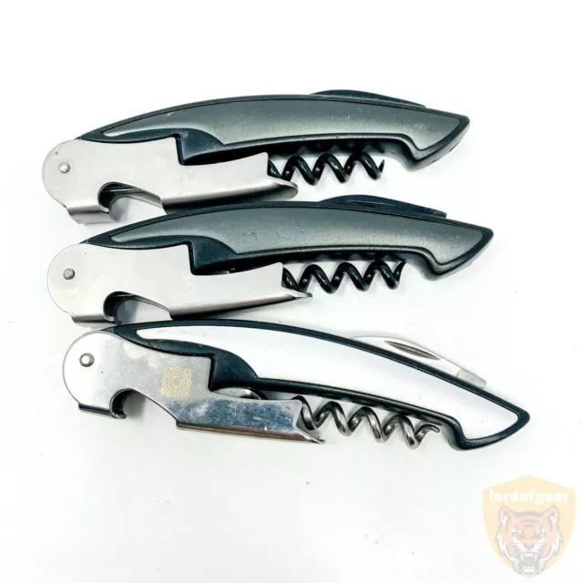 Waiter's Folding Corkscrew / Bottle Opener / Foil Cutter - Bar Tool - LOT of 3