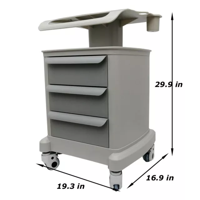 3 Layers Portable Tool Cart Mobile Trolley Cart Medical, Lab, Beauty Yoga Spa