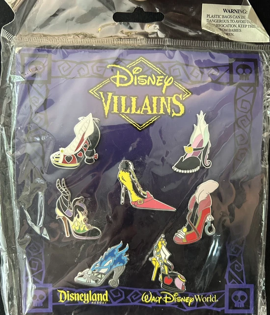 DISNEY PIN VILLAINS High Heels Stylized Designer Shoes Set of 7 NIP 34