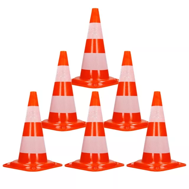 6er Pack Warnkegel Warnleitkegel Verkehrsleitkegel Pylon Sicherheit 50 cm Kegel