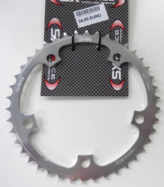 Plateau SX-FORCE 46 Dents 4 Trous 104 BCD – Argenté, Aluminium, Neuf Pour VTT