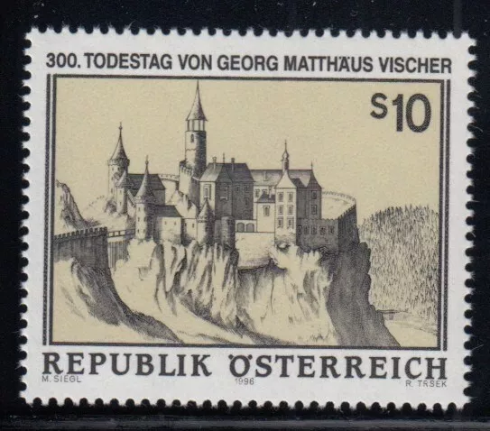 AUSTRIA Georg Matthäus Vischer, Engraver MNH stamp