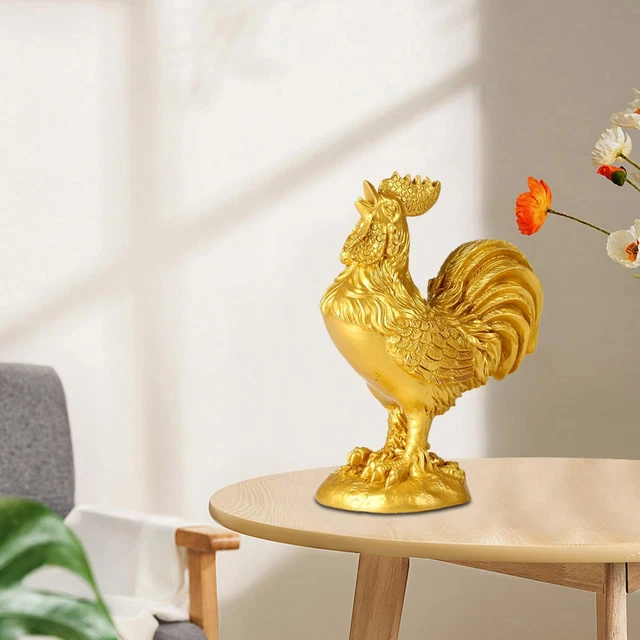 Sonew Décoration De Résine De Coq Statue De Poulet En Résine Figure Animale Ornement Décoration