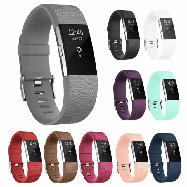 Replacement Silicone Classic Wrist Watch Band For Fitbit CHARGE 2 Strap Bracelet