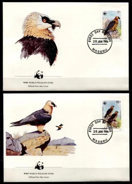 WWF Greifvögel. Bartgeier. 4FDC. Lesotho 1986