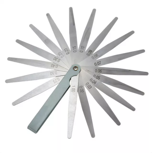 Fühlerlehre Abstandslehre Fächerspion Mess-Werkzeug 20 Blatt 0,05-1,00mm  DIN2275