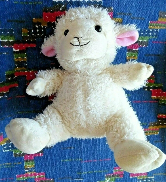 Nb/  Doudou Peluche Mouton Blanc Ecru Rose Gmbh Stelly   26 Cm Tbe