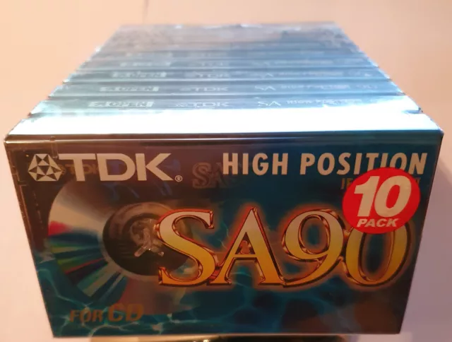 TDK SA 90 10 er Pack HIGH POSITION IEC II / TYPE II Kassette Tape NEU OVP