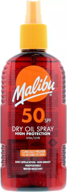 Malibu Sun Protection Dry Oil Spray Water Resistant - Various SPF and Sizes