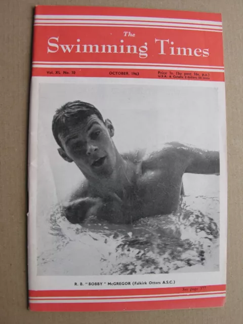 1963 SWIMMING TIMES MAGAZINE Bobby McGregor, ASA National Championships Results