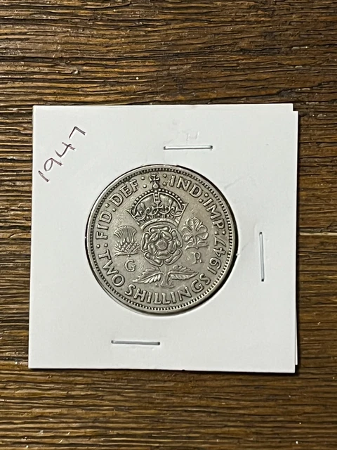 👑1947 United Kingdom Two Shillings Florin👑 King George Vi No Reserve Auction👑