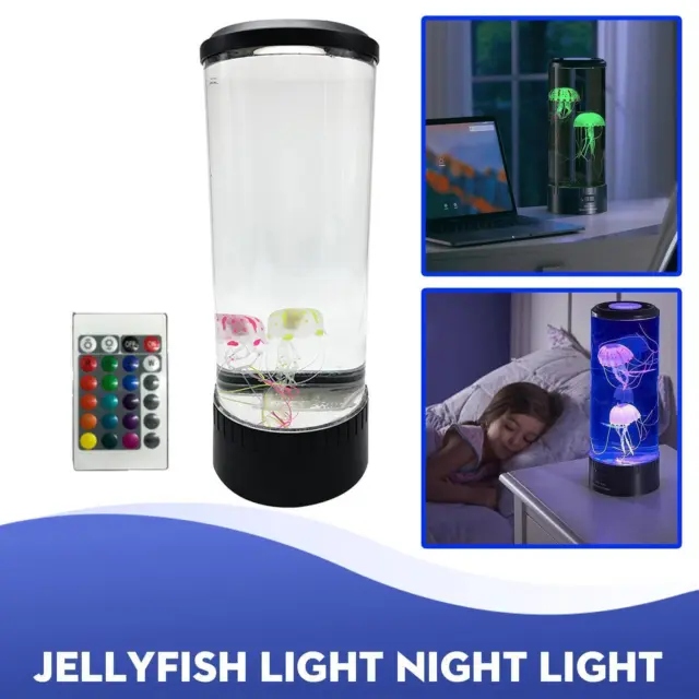 LED Jellyfish Lamps Aquarium Bedside Night Atmosphere Light Mood Color Cha F0I5
